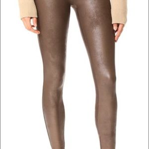 NWOT Spanx Bronze Metal Faux Leather Leggings - M